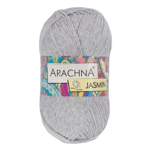 Пряжа ARACHNA "JASMIN" 100г/250м, 2мм,  103, серый меланж