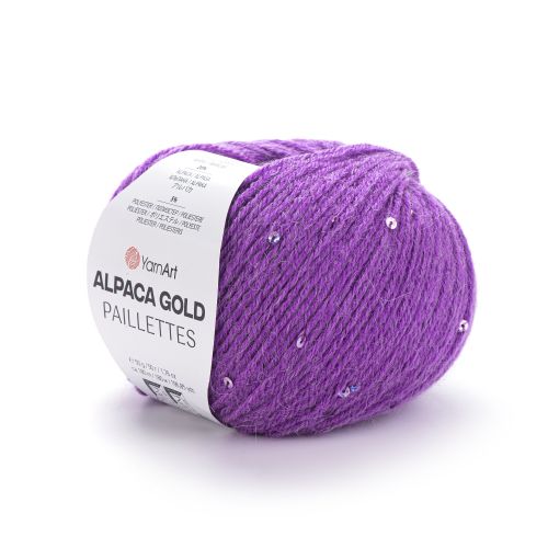 Пряжа Yarnart Alpaca Gold Paillettes, 50г/180м 9308, сиреневый