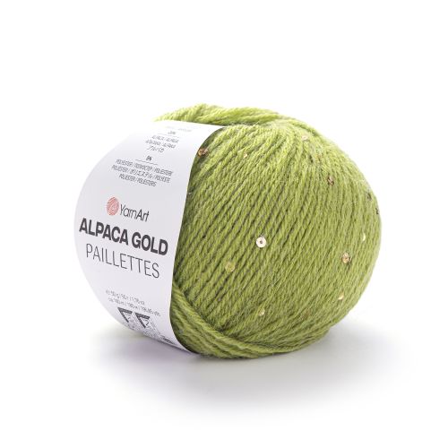 Пряжа Yarnart Alpaca Gold Paillettes, 50г/180м 9310, зеленый