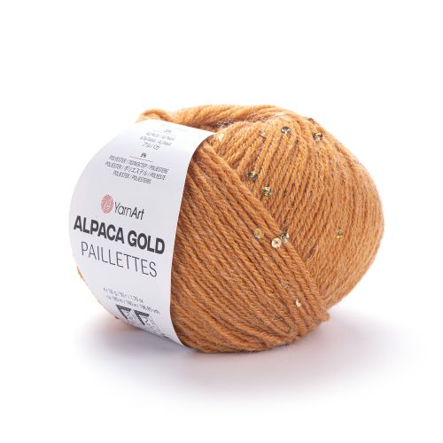 Пряжа Yarnart Alpaca Gold Paillettes, 50г/180м 9311, рыжий