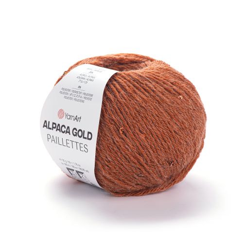 Пряжа Yarnart Alpaca Gold Paillettes, 50г/180м 9312, терракот