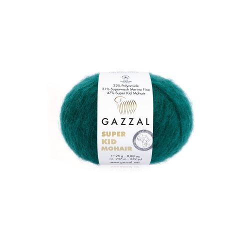 Пряжа Gazzal Super Kid Mohair, 25г/237м — 64418 петроль Пряжа Gazzal Super Kid Mohair, 25г/237м — 64418 петроль