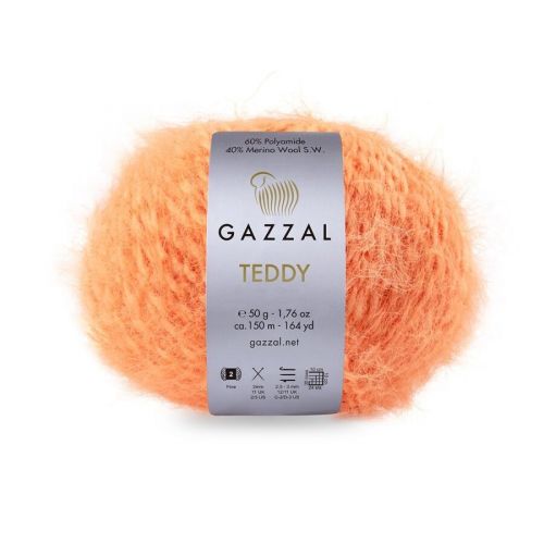 Пряжа Gazzal Teddy, 50г/150м оранжевый • 6544