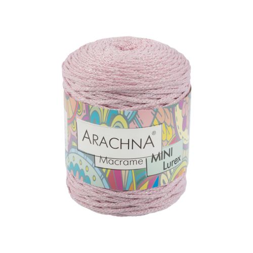 Пряжа Arachna "Macrame Mini Lurex", 250г/200м 05 св.розовый-серебро Арт.:
