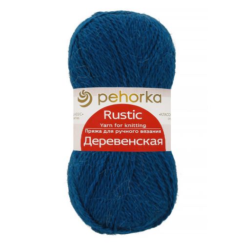 Пряжа Деревенская (100% шерсть), цвет морская волна (014), Пехорка