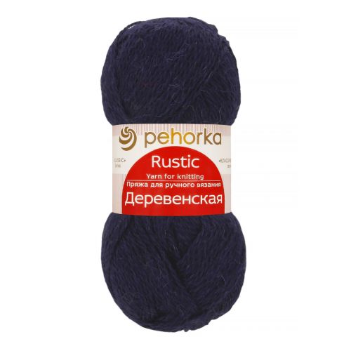 Пряжа Деревенская (100% шерсть), Пехорка, 004 синий темный