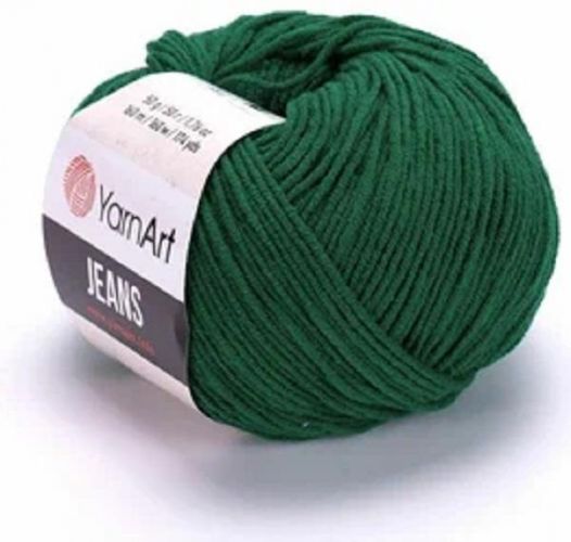 Пряжа YarnArt “Jeans", 50г/160м — 92 зеленый