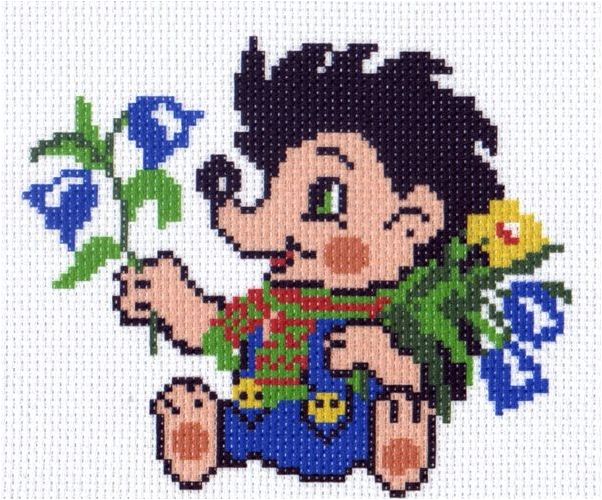 Вышивка 0030 - Веселый ежик (канва с рисунком)