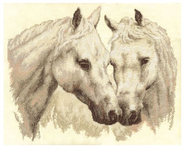 Вышивка Ж-1066 Пара белых лошадей (Panna)