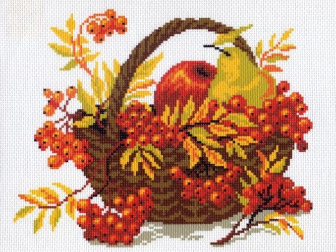 Вышивка 0413 - Корзина с рябиной