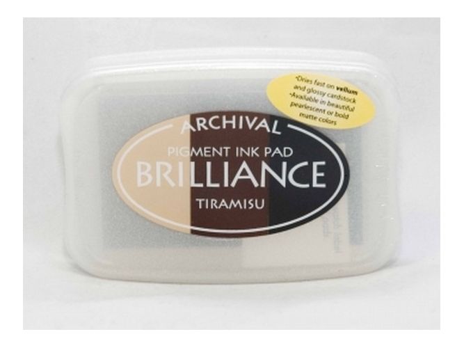 TSUKINEKO Подушечка чернильная пигментная Brilliance трехцветная, размер 96х97мм, цвет Тирамису СК TJ-BR3305