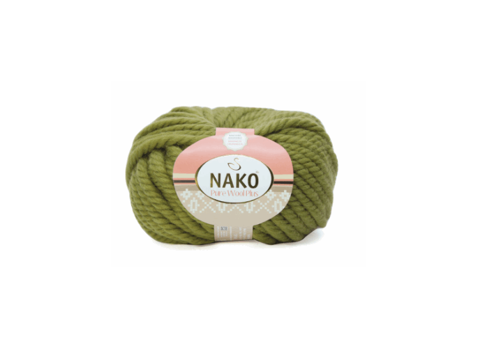 Пряжа Pure wool Plus, цвет морские водоросли (853), Nako