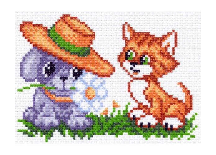 Вышивка 1486 - Интересное знакомство (канва с рисунком)