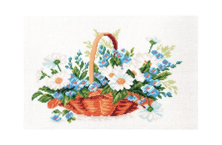 Вышивка 0816 - Корзина с незабудками