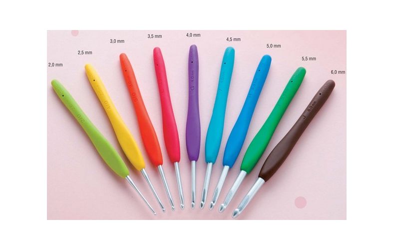 Крючок Clover  с ручкой "AMOUR" 3,5 - 6,0 мм