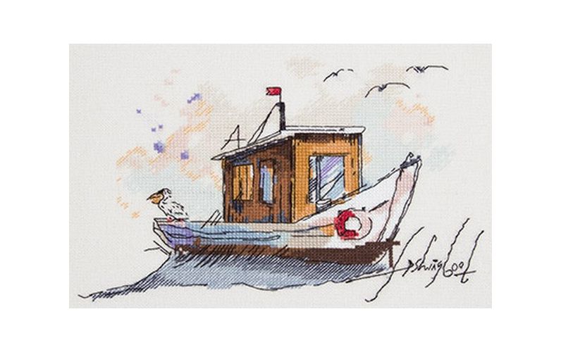 Вышивка МТ-1940 Рыбацкая лодка Вышивка МТ-1940 Рыбацкая лодка