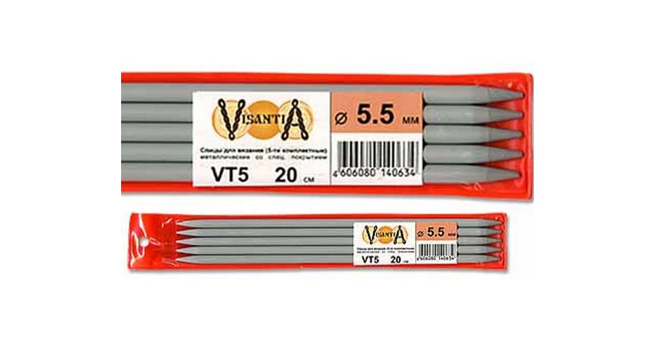 Спицы чулочные с покрытием Visantia, 5,5 мм